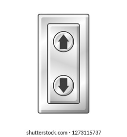 Icon elevator buttons. Up and down. Vector illustration on white background