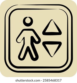 Icon Elevator. related to Public symbol. hand drawn style. design editable