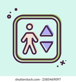Icon Elevator. related to Public symbol. MBE style. design editable