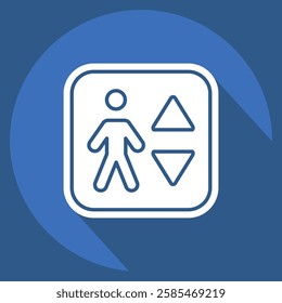 Icon Elevator. related to Public symbol. long shadow style. design editable
