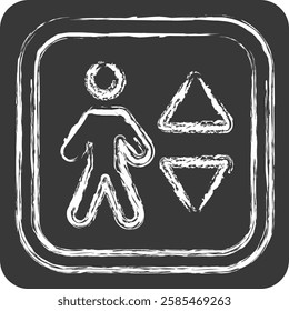 Icon Elevator. related to Public symbol. chalk Style. design editable