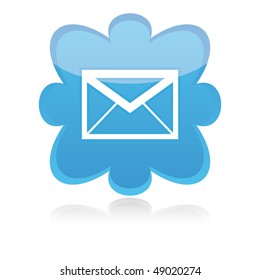 Icon e-mail blue on a white background, vector illustration.