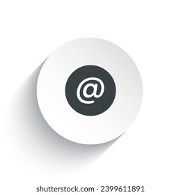 An icon email with the circle background plus the shadow behind of it.