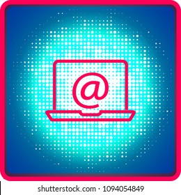 Icon E-Mail Desktop dünne Linie für Web , moderne minimalistische flache Design-Vektorgrafik auf weißem Hintergrund