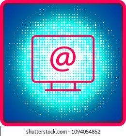icono correo electrónico escritorio línea delgada para web , moderno diseño minimalista plano vector sobre fondo blanco