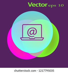 icon email desktop thin line for web , modern minimalistic flat design vector on white background