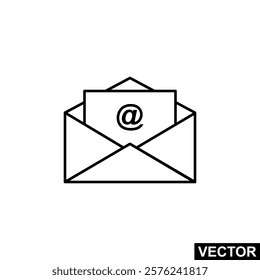 The icon of Email or Envelope with at sign. Message icon vector. Simple flat icon illustration of Envelope mail. Envelope mail Icon Vector illustration logo template for many purpose.
