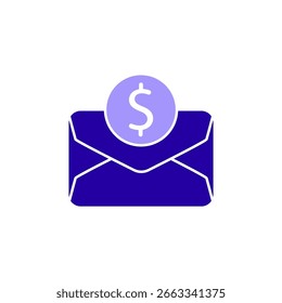 Icono de un correo electrónico, aislado en un fondo limpio.