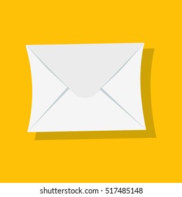 Icon email, letter. Sing for web sites, services delivery, subscription. Flat design and bright colors. Vector illustration. White envelope