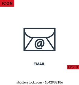 Icon Email. Outline, line or linear vector icon symbol sign collection for mobile concept and web apps design.