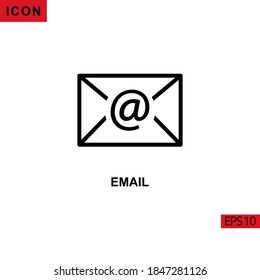 Icon email. Outline, line or linear vector icon symbol sign collection for mobile concept and web apps design.