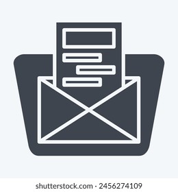Icon Email. related to Hotel Service symbol. glyph style. simple design illustration