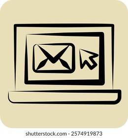 Icon E-Mail. related to Media and Advertising symbol. hand drawn style. editable