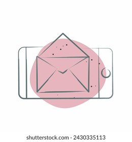 Icon Email. related to Post Office symbol. Color Spot Style. simple design editable. simple illustration