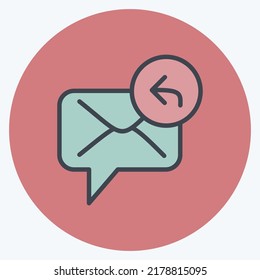 Symbol E-Mail-Wiedergabe. geeignet für Feedback-Symbol. Farbenmagier-Stil. einfaches Design bearbeitbar. Designvorlage, Vektor. einfache Symbolillustration