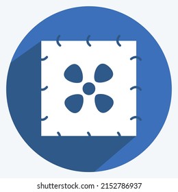 Icon Embroidered Pattern. suitable for Tailor symbol. long shadow style. simple design editable. design template vector. simple symbol illustration