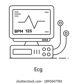 

Icon of emergency call in linear vector