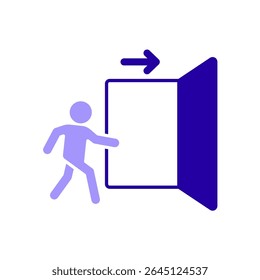 Icon a emergency exit, isolated against a clean background.