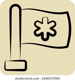 Icon Emergency Flag. related to Emergency symbol. hand drawn style. simple design illustration