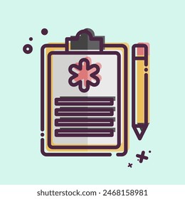 Icon Emergency Service Report. related to Emergency symbol. MBE style. simple design illustration
