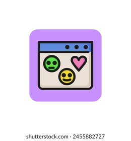 Icon of emoji ideogram. File, emotion, mood. Computing concept. Can be used for topics like expressions, electronic message, online communication