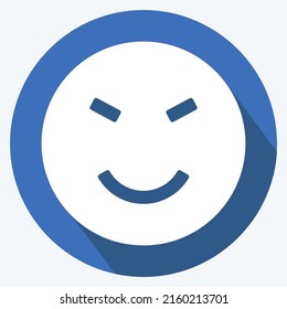 Icon Emoticon Amused. suitable for Emoticon symbol. long shadow style. simple design editable. design template vector. simple symbol illustration