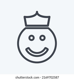 Icon Emoticon Angel. suitable for Emoticon symbol. line style. simple design editable. design template vector. simple symbol illustration