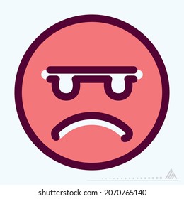 Icon Emoticon Angry - Color Line Cut Style - Simple illustration, Editable stroke, Design template vector, Good for prints, posters, advertisements, announcements, info graphics, etc.