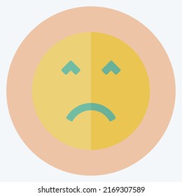 Icon Emoticon Angry Face. suitable for Emoticon symbol. flat style. simple design editable. design template vector. simple symbol illustration