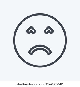 Icon Emoticon Angry Face. suitable for Emoticon symbol. line style. simple design editable. design template vector. simple symbol illustration