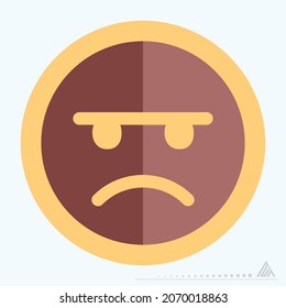 Icon Emoticon Angry - Flat Style - Simple illustration, Editable stroke, Design template vector, Good for prints, posters, advertisements, announcements, info graphics, etc.