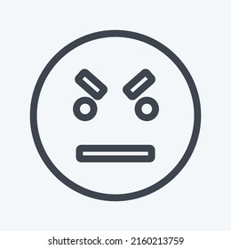 Icon Emoticon Angry. suitable for Emoticon symbol. line style. simple design editable. design template vector. simple symbol illustration