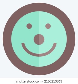 Icon Emoticon Clown. suitable for Emoticon symbol. flat style. simple design editable. design template vector. simple symbol illustration