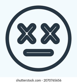 Icon Emoticon Dead - Line Style - Simple illustration, Editable stroke, Design template vector, Good for prints, posters, advertisements, announcements, info graphics, etc.