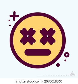 Icon Emoticon Dead - MBE Syle - Simple illustration, Editable stroke, Design template vector, Good for prints, posters, advertisements, announcements, info graphics, etc.