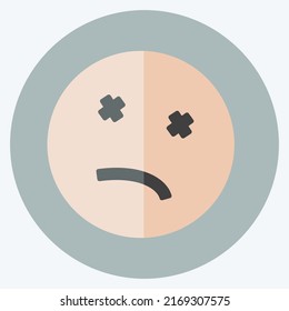 Icon Emoticon Dead. suitable for Emoticon symbol. flat style. simple design editable. design template vector. simple symbol illustration