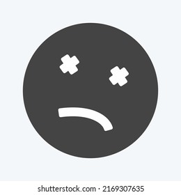 Icon Emoticon Dead. suitable for Emoticon symbol. glyph style. simple design editable. design template vector. simple symbol illustration