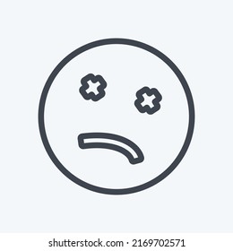Icon Emoticon Dead. suitable for Emoticon symbol. line style. simple design editable. design template vector. simple symbol illustration