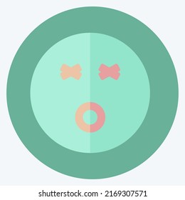 Icon Emoticon Dizzy. suitable for Emoticon symbol. flat style. simple design editable. design template vector. simple symbol illustration