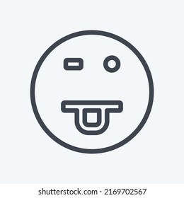 Icon Emoticon Drooling. suitable for Emoticon symbol. line style. simple design editable. design template vector. simple symbol illustration