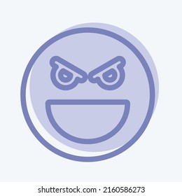 Icon Emoticon Evil. suitable for Emoticon symbol. two tone style. simple design editable. design template vector. simple symbol illustration