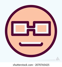 Icon Emoticon Geek - Color Line Cut Style - Simple illustration, Editable stroke, Design template vector, Good for prints, posters, advertisements, announcements, info graphics, etc. - Powered by Shutterstock - Get 15% off with code: PIKWIZARD15
