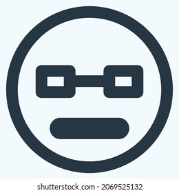 Icon Emoticon Geek - Line Cut Style - Simple illustration, Editable stroke, Design template vector, Good for prints, posters, advertisements, announcements, info graphics, etc. - Powered by Shutterstock - Get 15% off with code: PIKWIZARD15