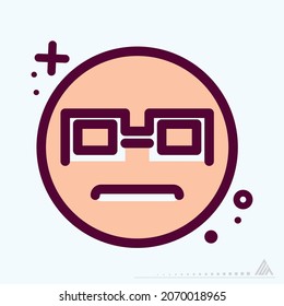 Icon Emoticon Geek - MBE Syle - Simple illustration, Editable stroke, Design template vector, Good for prints, posters, advertisements, announcements, info graphics, etc.