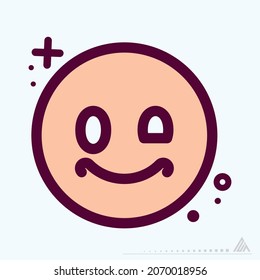 Icon Emoticon Happy - MBE Syle - Simple illustration, Editable stroke, Design template vector, Good for prints, posters, advertisements, announcements, info graphics, etc.
