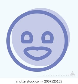 Icon Emoticon Kiss - Two Tone Style - Simple illustration, Editable stroke, Design template vector, Good for prints, posters, advertisements, announcements, info graphics, etc.