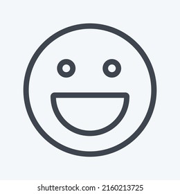 Icon Emoticon Laughing. suitable for Emoticon symbol. line style. simple design editable. design template vector. simple symbol illustration
