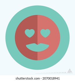 Icon Emoticon Love - Flat Style - Simple illustration, Editable stroke, Design template vector, Good for prints, posters, advertisements, announcements, info graphics, etc.