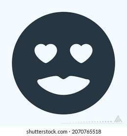 Icon Emoticon Love - Glyph Style - Simple illustration, Editable stroke, Design template vector, Good for prints, posters, advertisements, announcements, info graphics, etc.