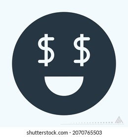 Icon Emoticon Money - Glyph Style - Simple illustration, Editable stroke, Design template vector, Good for prints, posters, advertisements, announcements, info graphics, etc.
